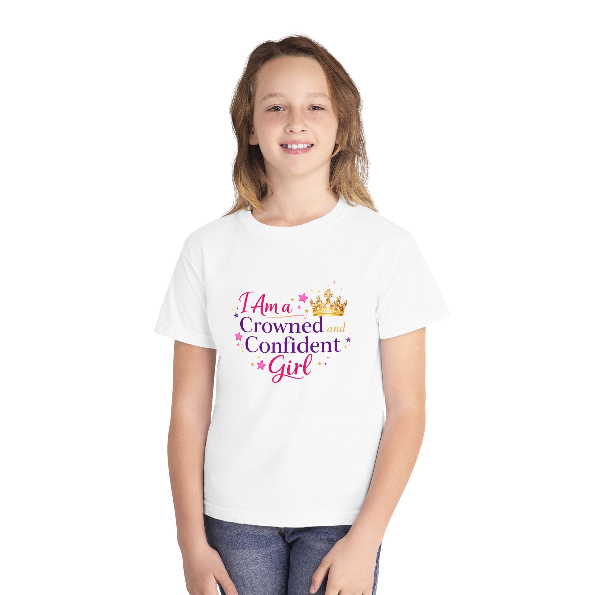 I Am a Crowned & Confident Girl™ – Empowerment T-Shirt for Girls
